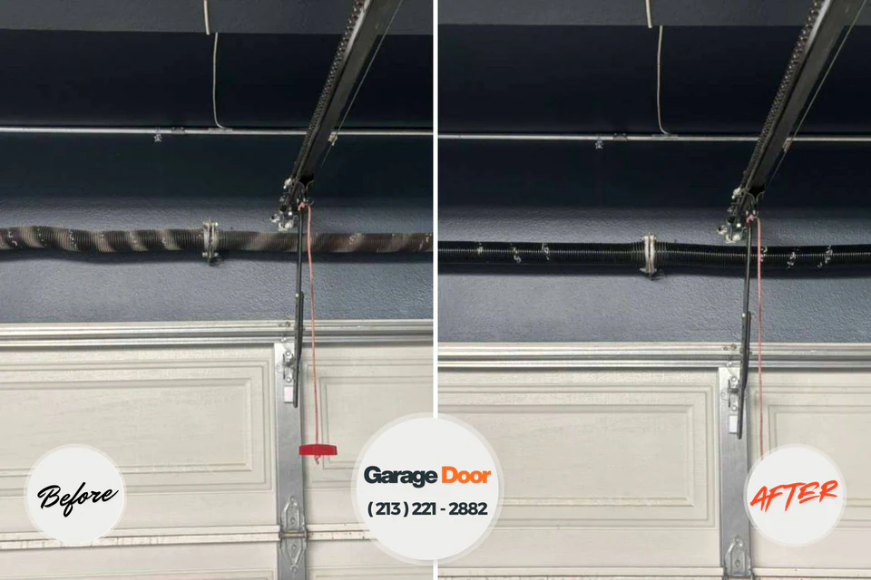 Before and after: garage door repair 76227